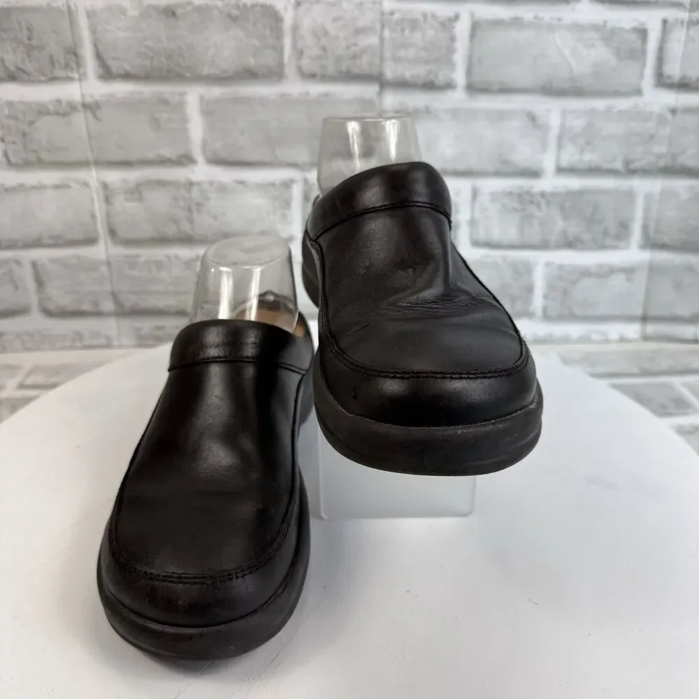 Birkenstock Footprints Ashby Clogs Women Size 39 US 8 Black Leather Mules